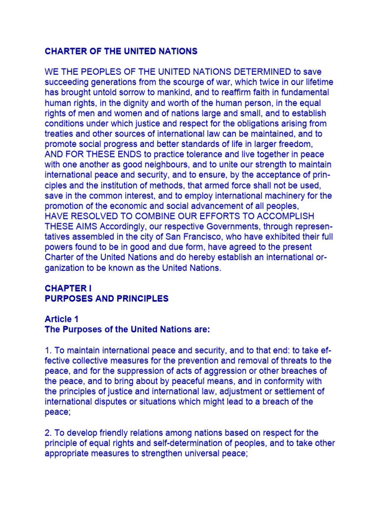 United Nations Charter Overview | PDF | United Nations General Assembly ...