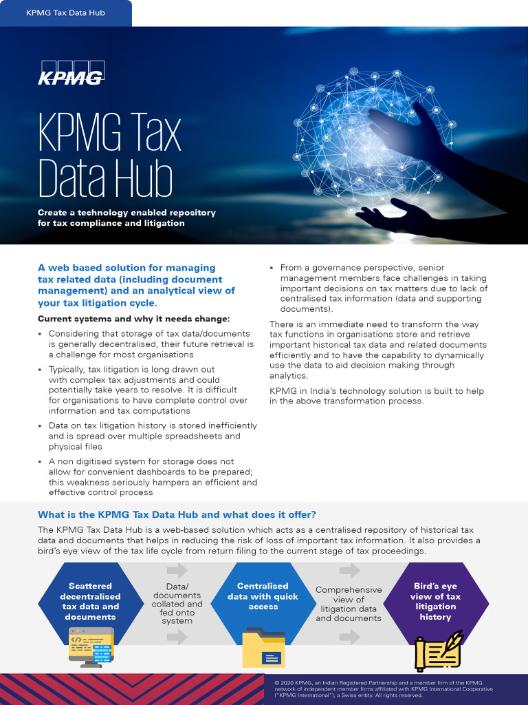 KPMG Tax Data Hub Brochure PDF Taxes Data
