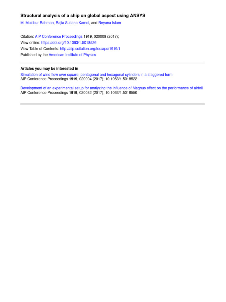 Structural Analysis Of A Ship On Global Pdf