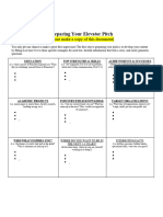 Elevator Pitch Worksheet PrincetonU