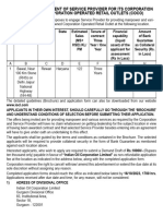 Notice For Engagement of Service Provider For Its Corporation Owned and Corporation Operated Retail Outlets (Coco)