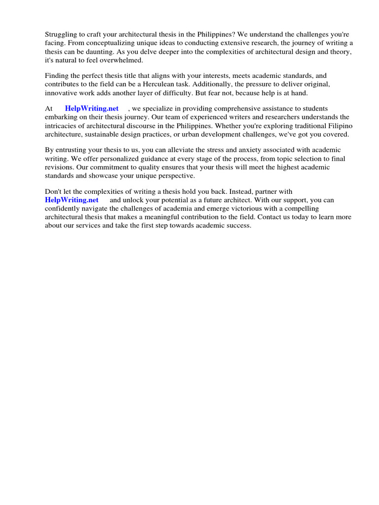 Architectural Thesis Titles in The Philippines | PDF