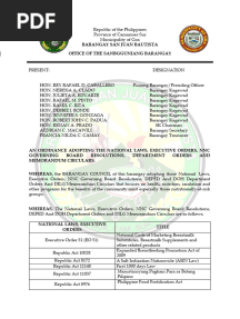 Resolution For Adoptions at Brgy