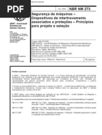 NBR NM 273 - Seguranca de Maquinas - Dispositivos de Intertravamento dos a Protecoes - Principios Para Projeto e Selecao