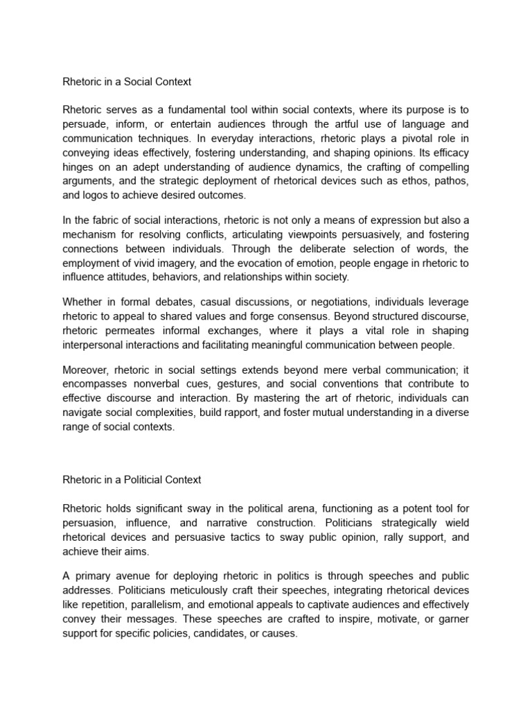 Rhetoric 1 | PDF