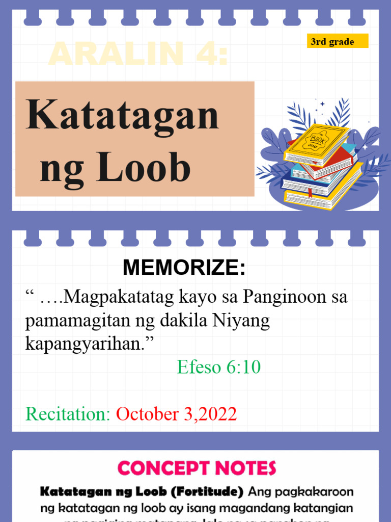 Aralin 4 Katatagan NG Loob | PDF | Science & Mathematics | Poetry