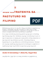 Yunit Iii Mga Estratehiya Sa Pagtuturo NG Filipino