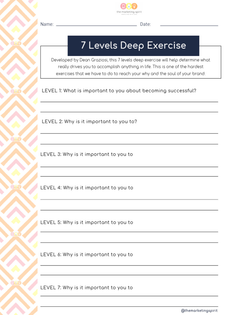 7 Levels Deep Worksheet Editable Template The | PDF