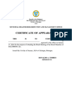 Certificate of Appearance