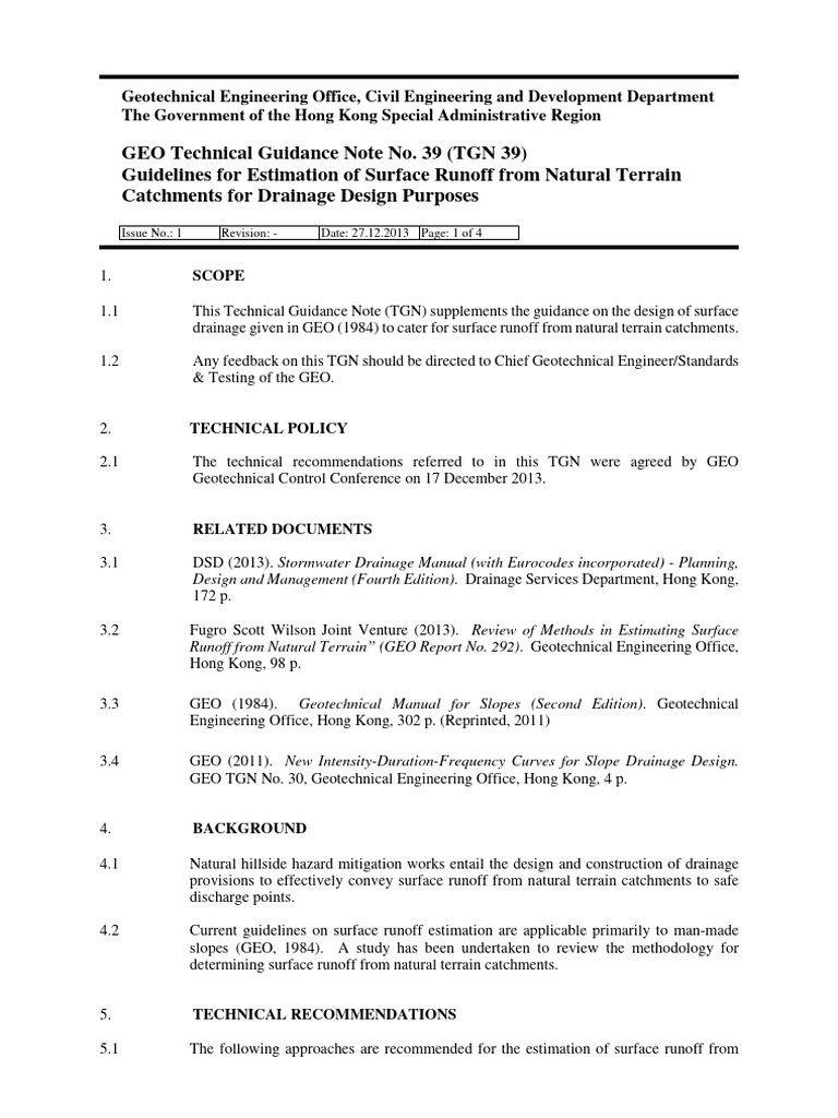 Surface Runoff Estimation Guidelines | PDF | Drainage Basin | Surface ...