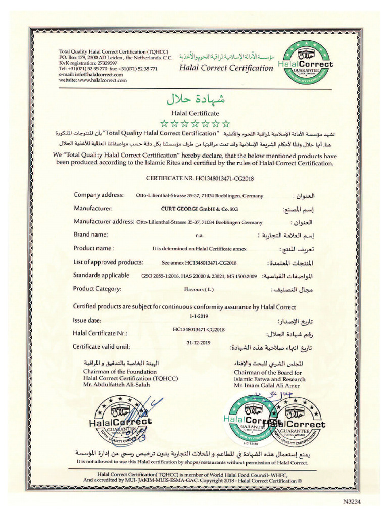 Halal Certificate 2019 | PDF