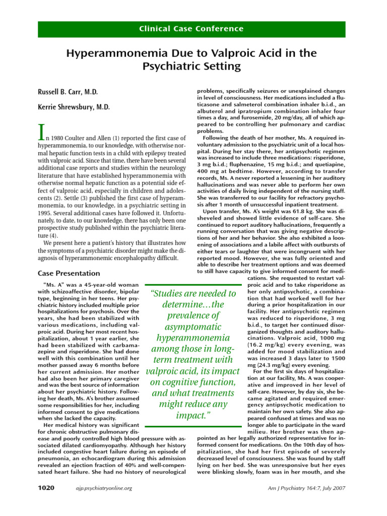 Hyperammonemia visual data 7