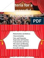 Elements of A Successful Perofrmance