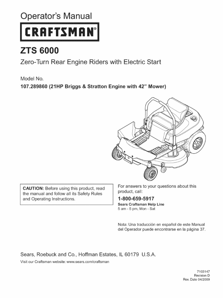 Craftsman Zts 6000 | Gasoline | Mower