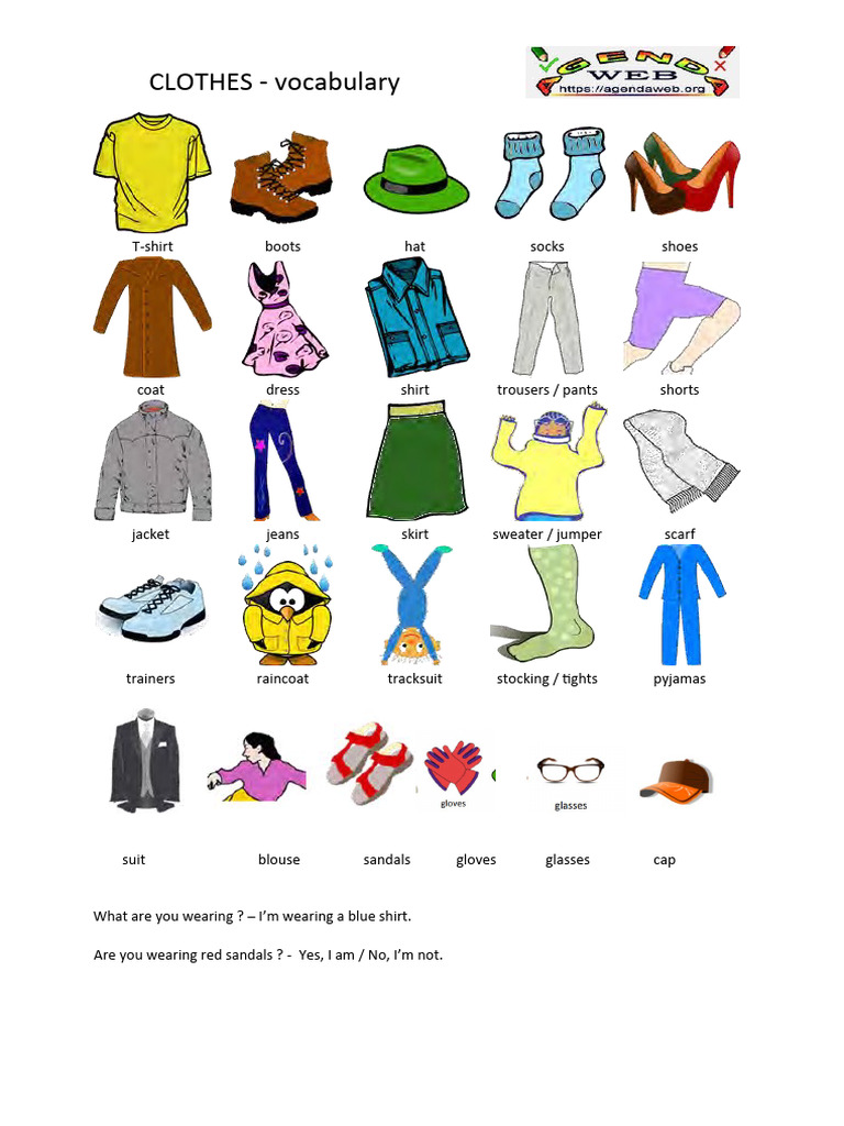 Essential Clothing Vocabulary Guide | PDF