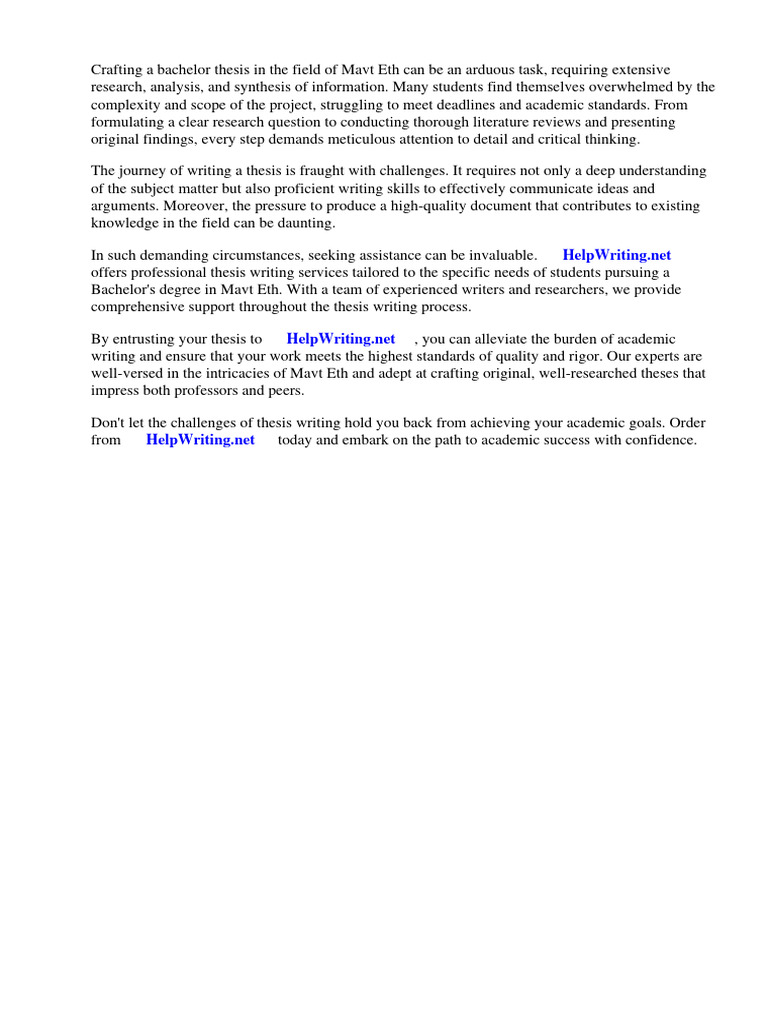 Bachelor Thesis Mavt Eth Pdf Thesis Chemistry