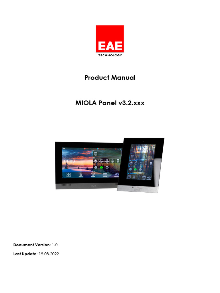 Product Manual Miola Panel v3.2.xxx | PDF | Business | Computers