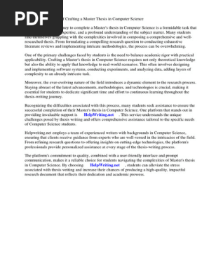 Master Thesis of Computer Science