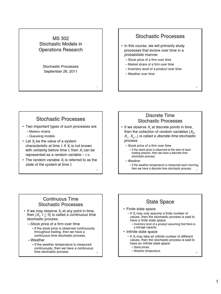 Stochastic Models in Operations Research | PDF | Stochastic Process ...
