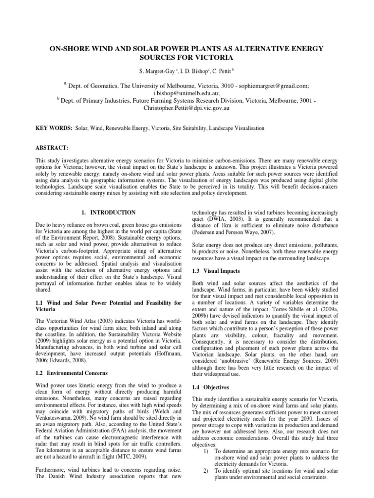 Wind and Solar Energy Solutions for Victoria | PDF | Wind Power | Wind ...