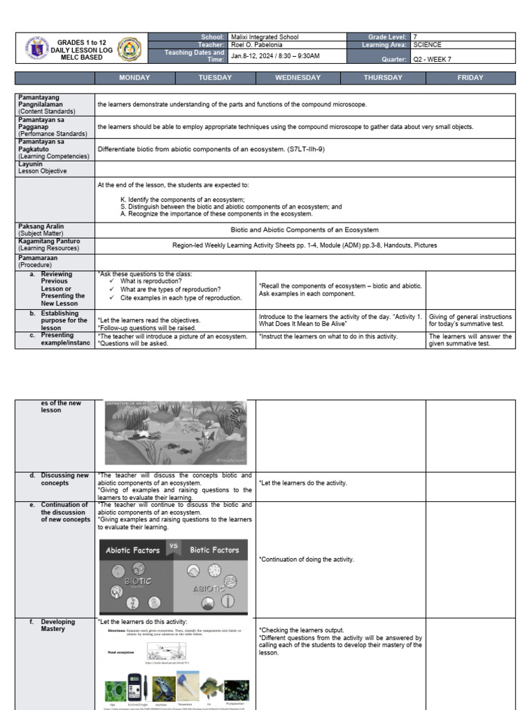 Week 7 - Science 7 | PDF
