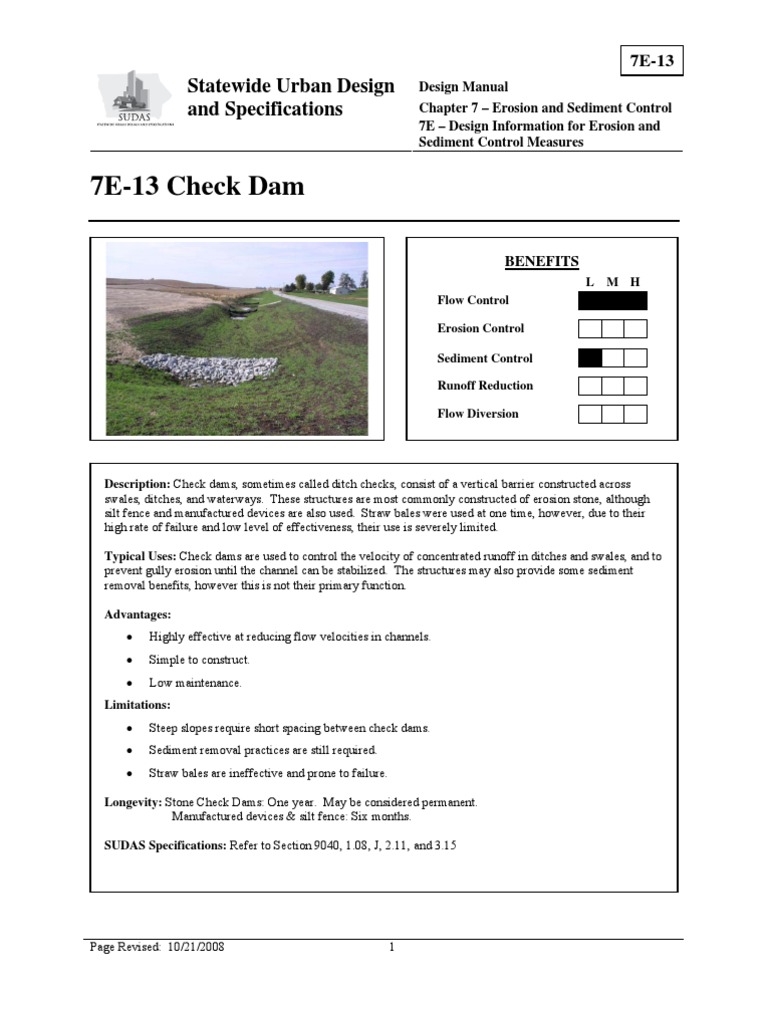 7E-13 Check Dam: Statewide Urban Design and Specifications | PDF | Dam ...