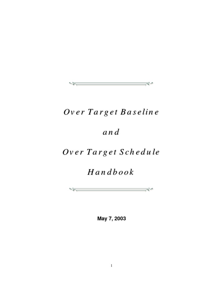 Over Target Baseline and Schedule Guide | PDF | Risk | General Contractor