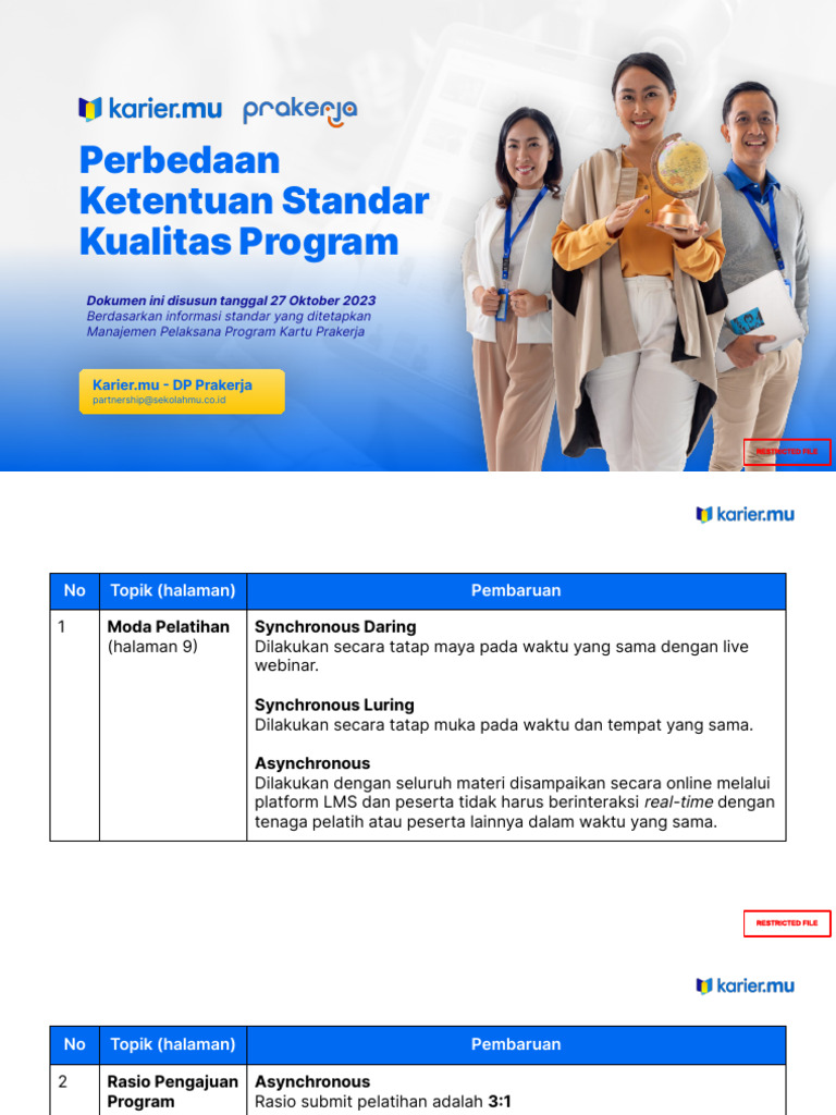  karier mu perbedaan ketentuan standar kualitas program pdf