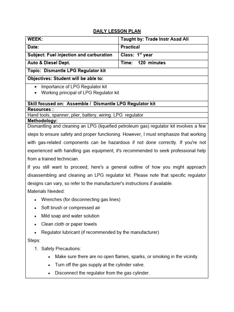 LPG Regulator Kit Dismantling Guide | PDF | Liquefied Petroleum Gas ...