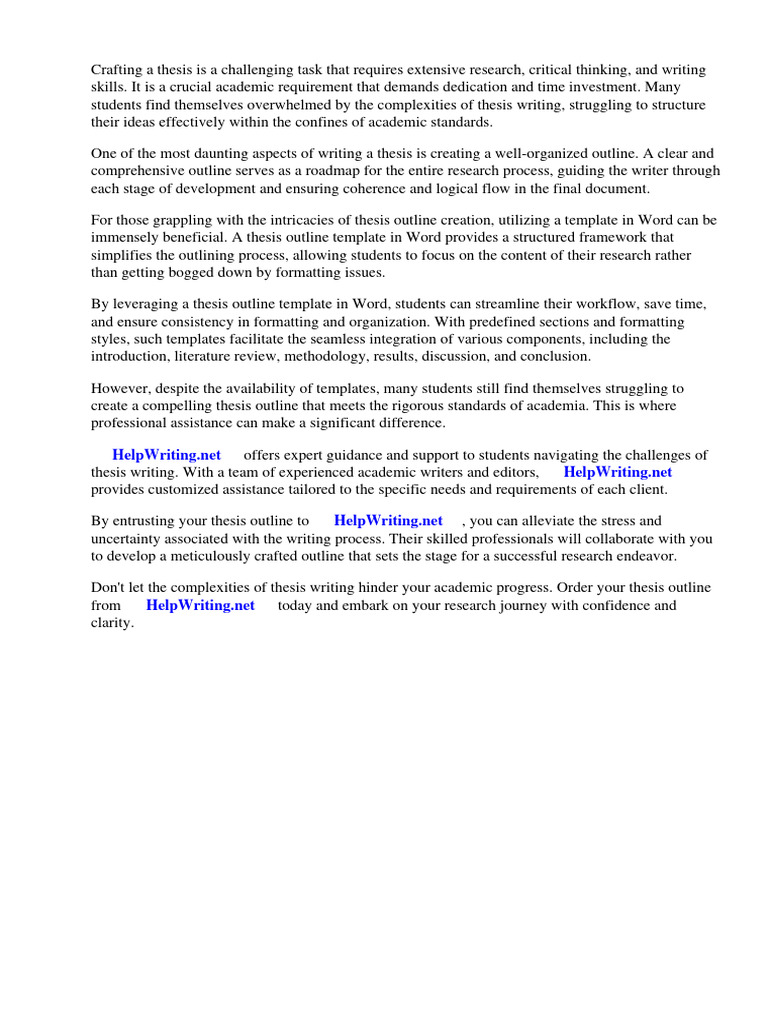 Thesis Outline Template Word | PDF
