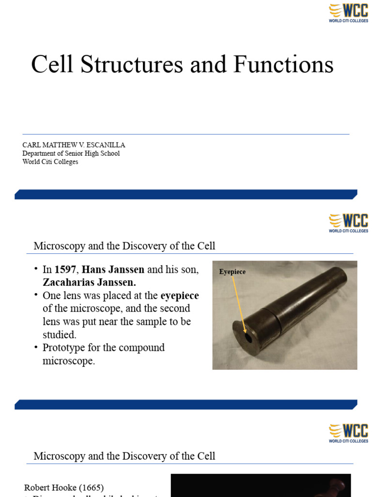 Microscopy and Development of Cell Theory | PDF