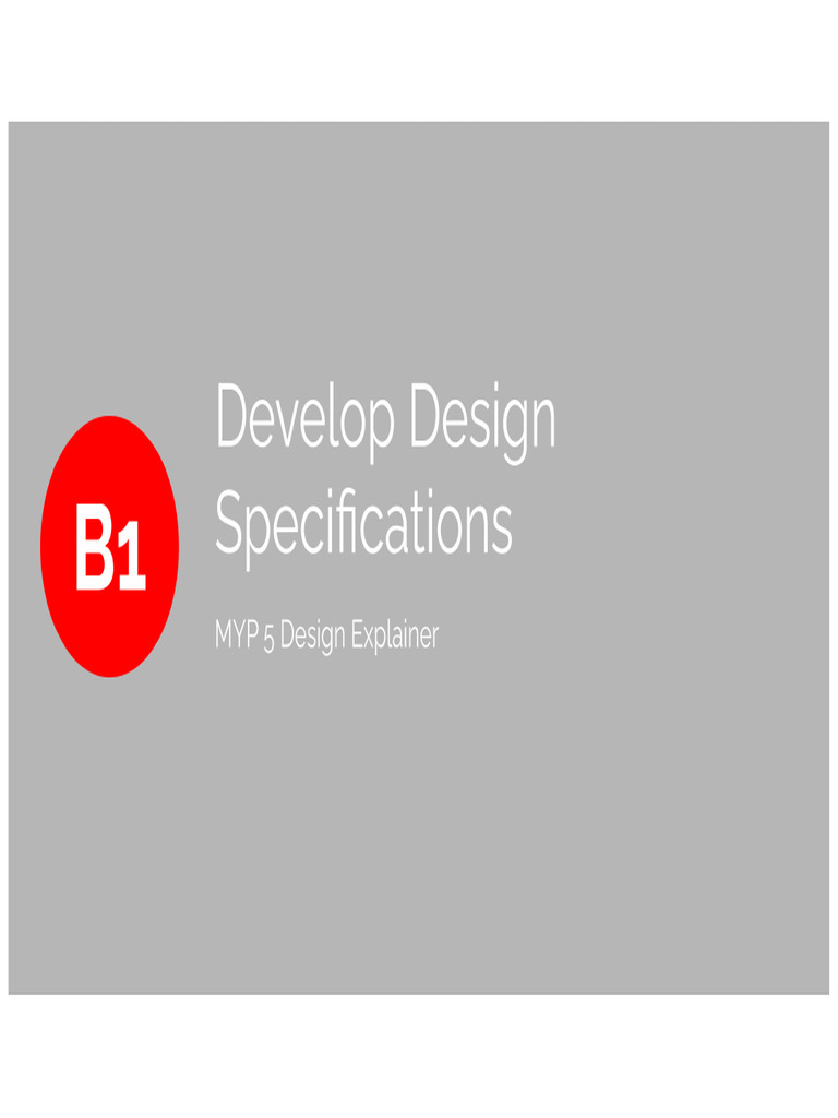 Design Specifications B1 | PDF