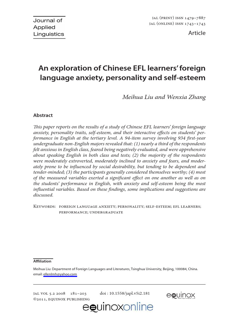 An Exploration of Chinese EFL Learners F | PDF