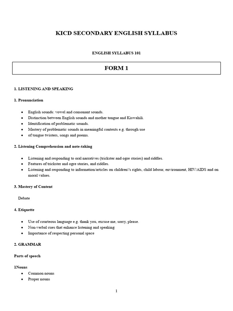 Kicd english syllabus pdf adjective english language