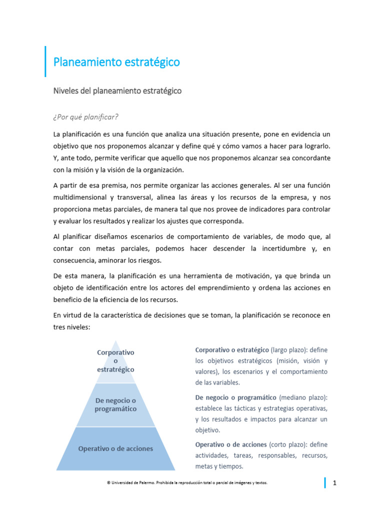 Niveles Del Planeamiento Estratégico Pdf Planificación Business