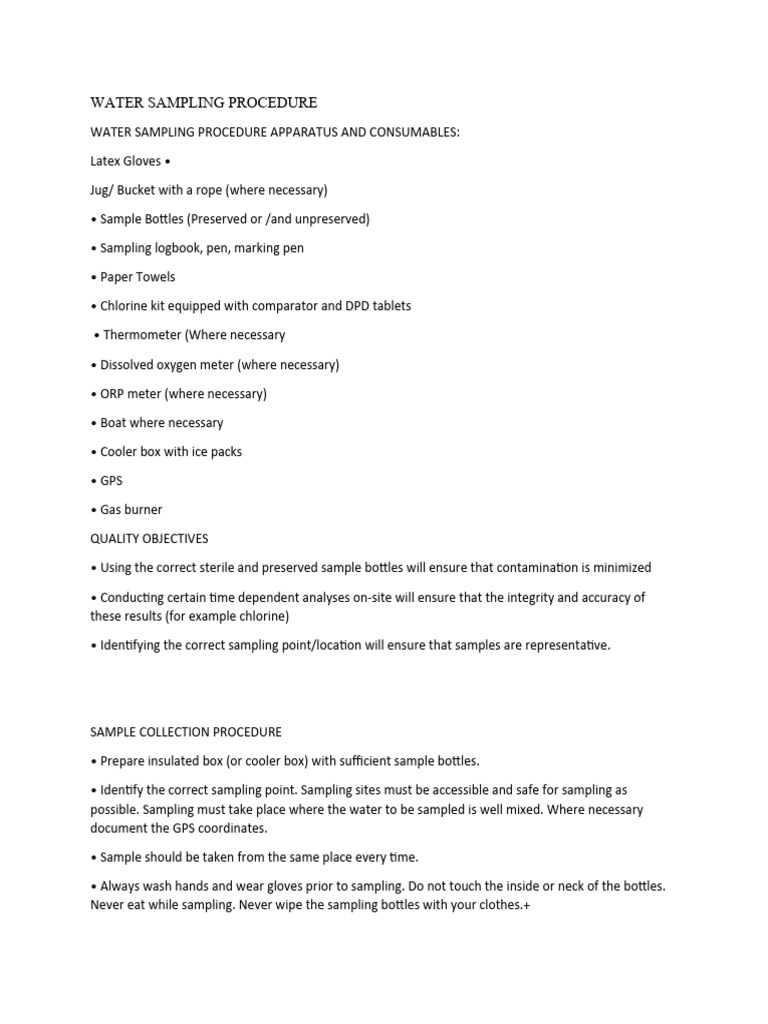 Water Sampling Procedure PDF