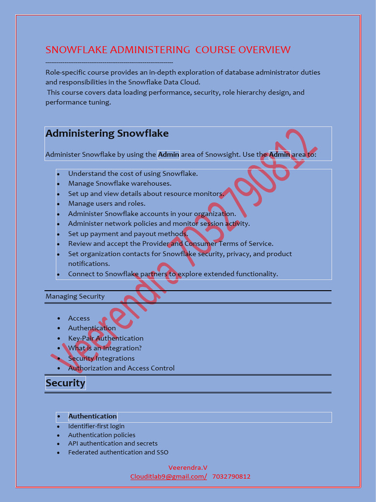 Administering snowflake pdf databases database schema