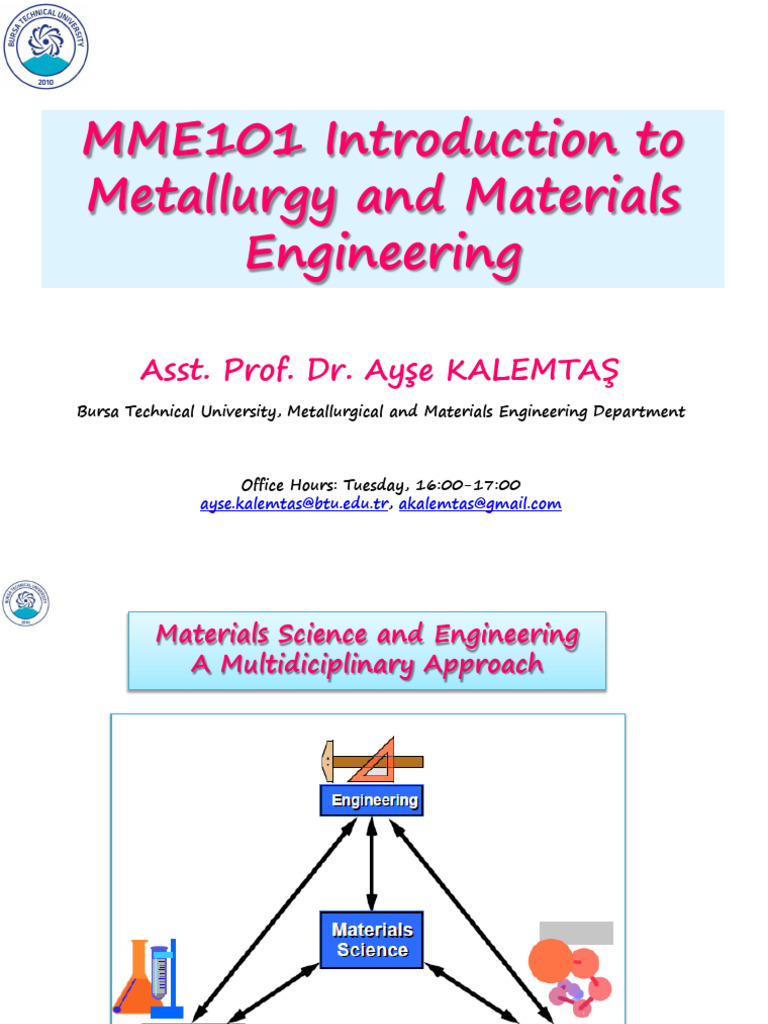 Mme101 Introduction To Metallurgy And Materials Engineering Ayse