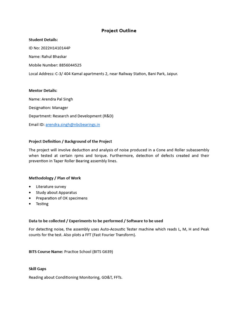 Project Outline | PDF