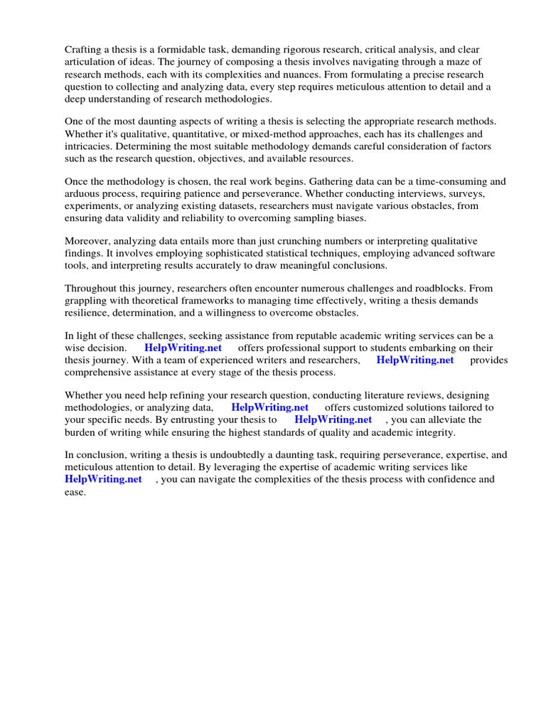 Research Methods Thesis Statement | PDF | Career & Growth
