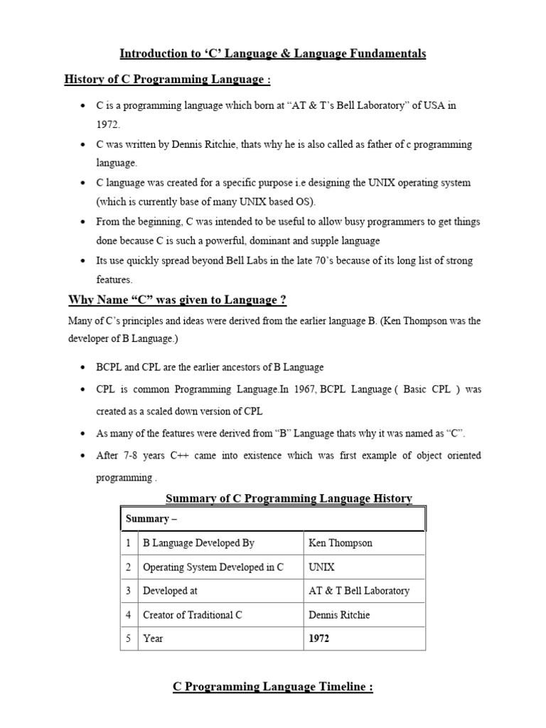 Unit-2 C Intro. | PDF