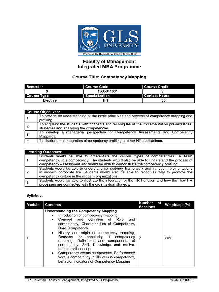 Competency Mapping | PDF