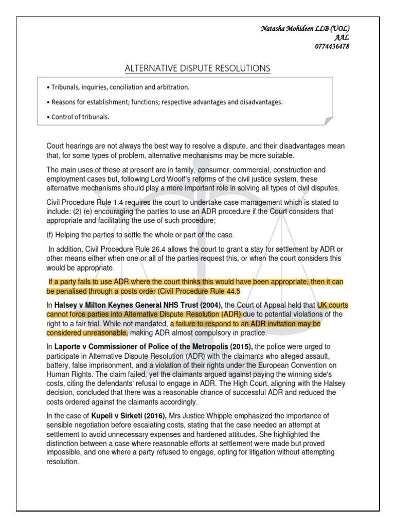 Understanding Alternative Dispute Resolution | PDF