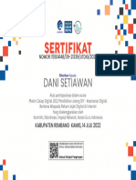 Dani Setiawan: NOMOR: 15504148/39-21339/LITDIG/2022
