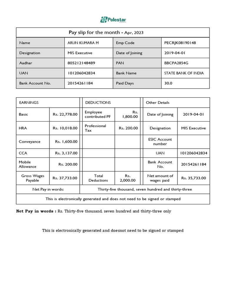 pay-slip-pole-star-pdf