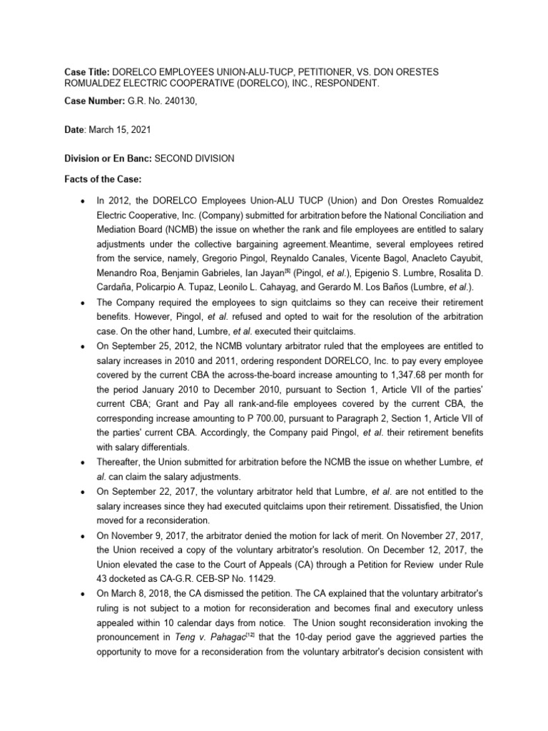 4 dorelco employees union vs don orestes romualdez electric cooperative