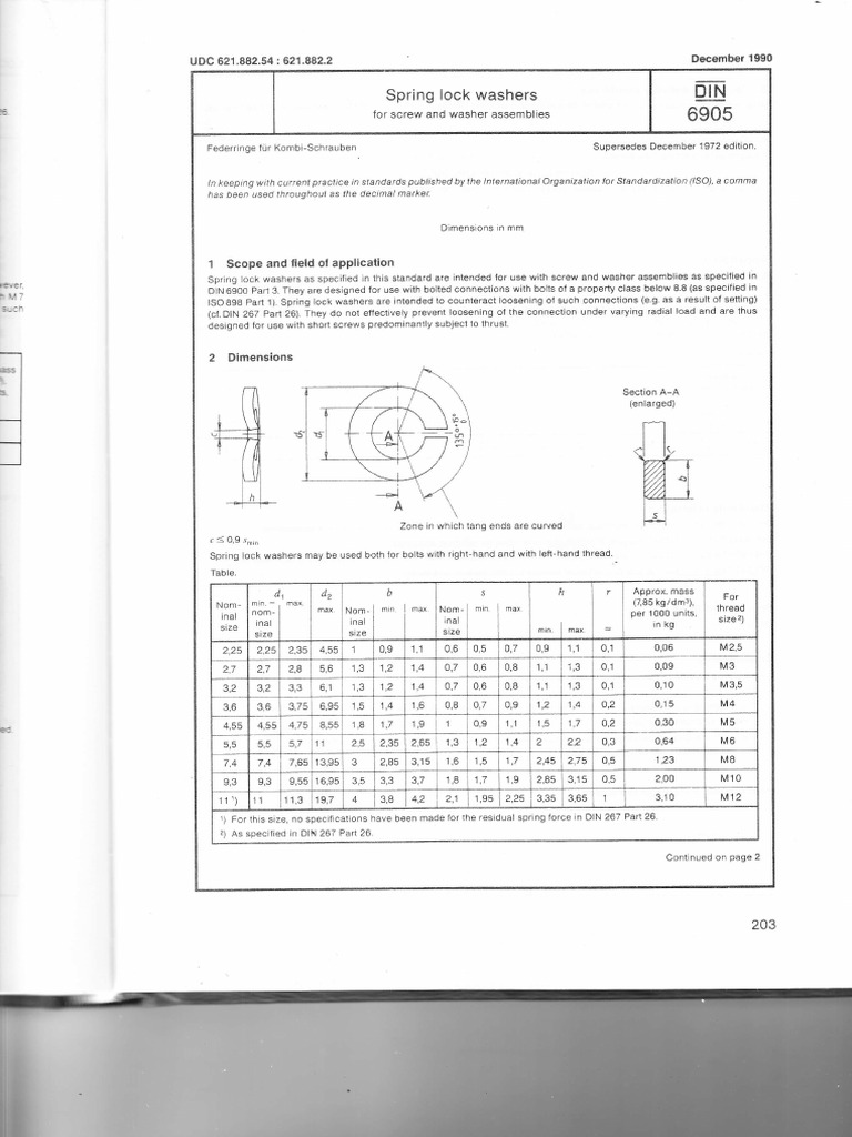 Din 6905 | PDF | Screw | Washer (Hardware)