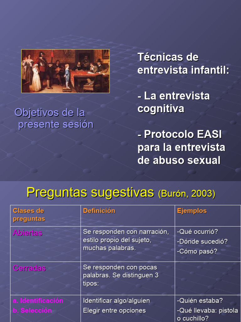 4-tecnicas entrevista | PDF | Testimonio | Abuso Sexual Infantil