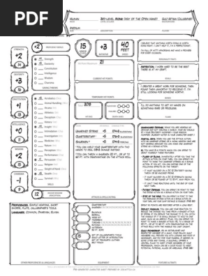 DD 5e Monk 3 Open Hand Human Guild Artisan
