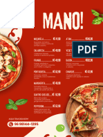 Cardápio de Pizzas para Pizzaria Moderno Com Ilustrações Orgânicas Vermelh - 20240223 - 090409 - 0000